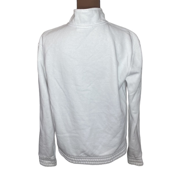 Fila spell out logo embroidered quarter zip sweatshirt pullover in white size M - Picture 4 of 14